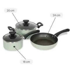 Elmich EL-5212MN non-stick aluminum pot and pan set with glass lid
