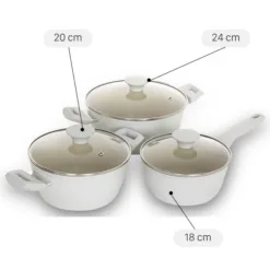 Green Cook GCS227-T1 non-stick aluminum pot set with glass lid