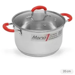 5-layer stainless steel pot with glass lid 20 cm Sunhouse Mama SHG2520MSD