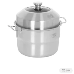 Green Cook GCST01-26IH 26 cm stainless steel steamer with stainless steel lid
